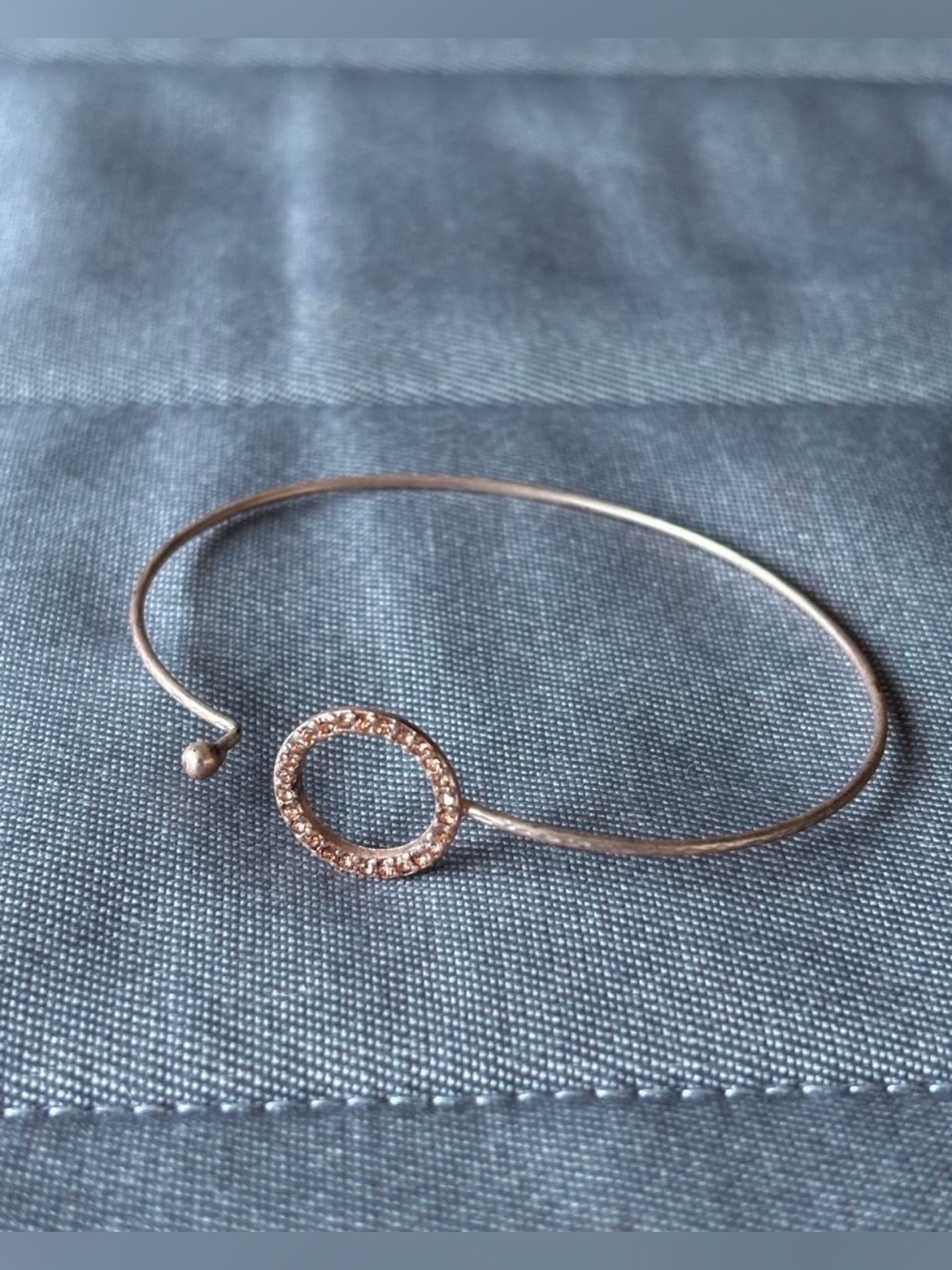 Delicate Rose Gold Circle Bangle Bracelet